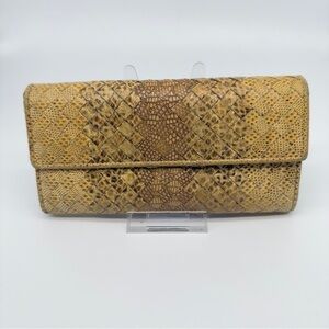 Bottega Veneta Snakeskin Continental Wallet